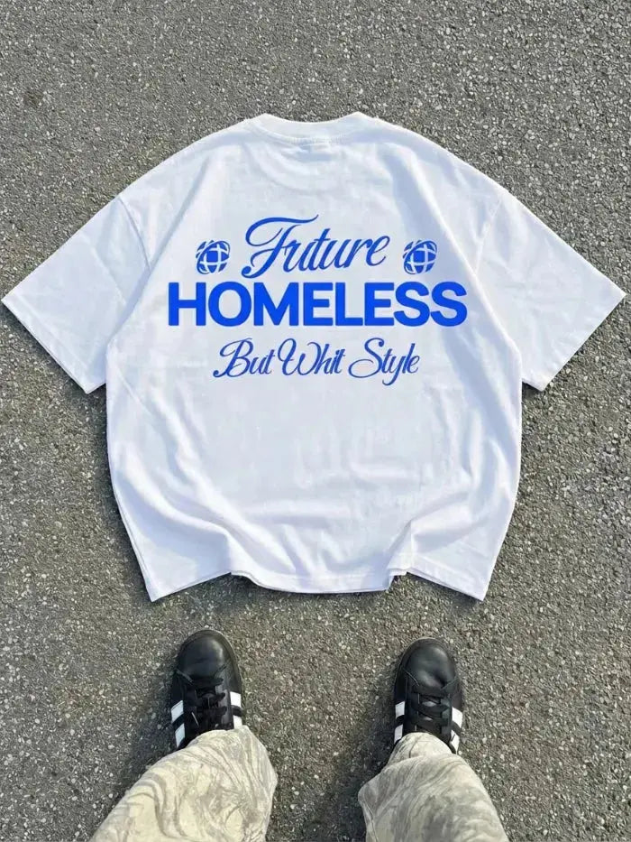 Homeless T-Shirt Bianca 100% Cotone Made in Italy Horda Brand
