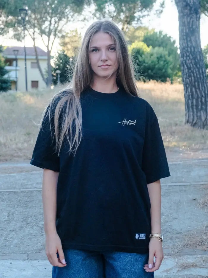 Maglietta basic signature 100% cotone nero Horda Brand Streetwear
