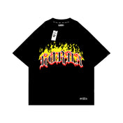 Maglietta boxy fit nera 100% Cotone Horda Flame Horda Brand Streetwear