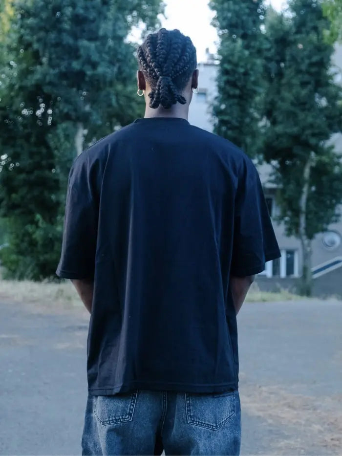 Maglietta boxy fit nera 100% Cotone Horda Flame Horda Brand Streetwear