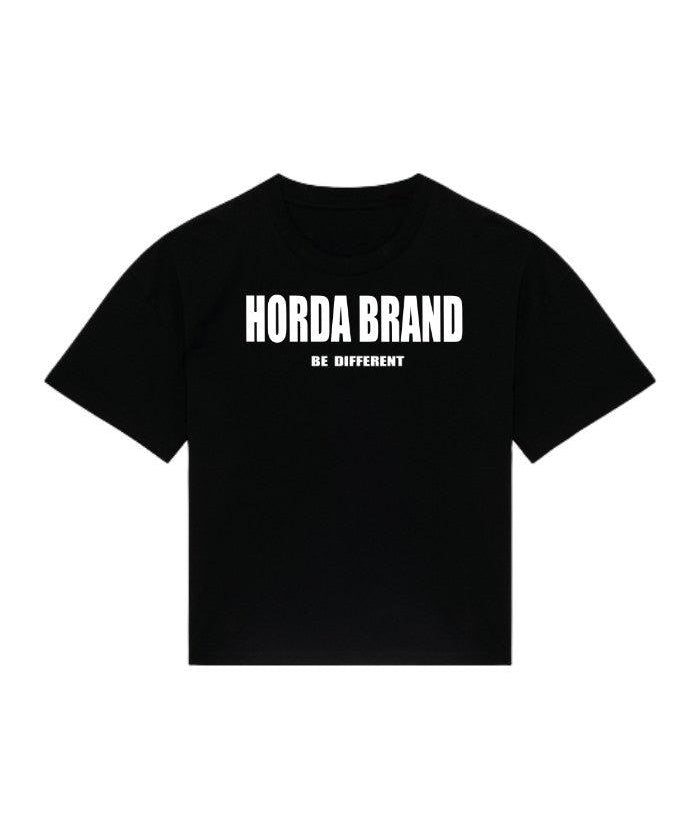 Maglietta Cropped in 100% Cotone Be Different Black - Horda Brand Streetwear