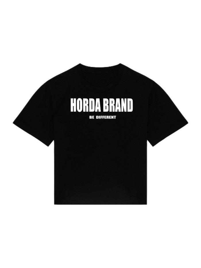 Maglietta Cropped in 100% Cotone Be Different Black - Horda Brand Streetwear