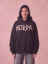 Felpa con Cappuccio Oversize Donna Taped – Nera, Garzata 330g