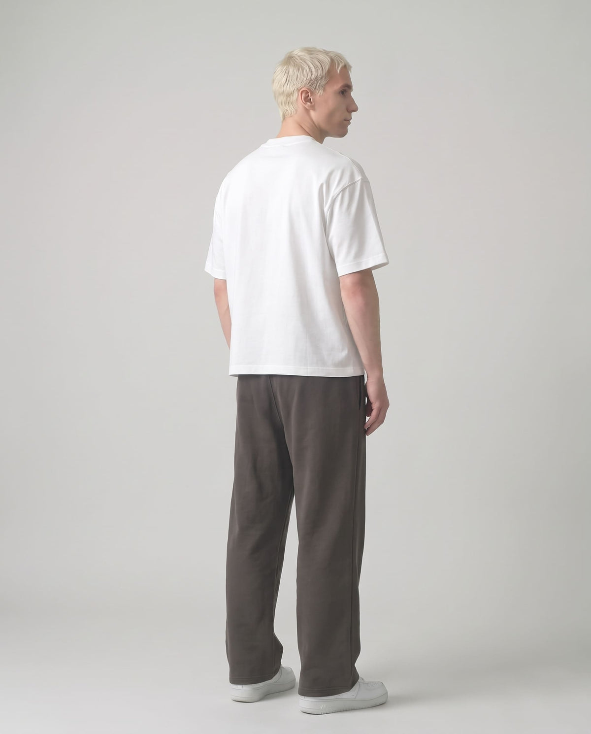 Pantalone Tuta Felpato Color Moro Gamba Dritta a Palazzo