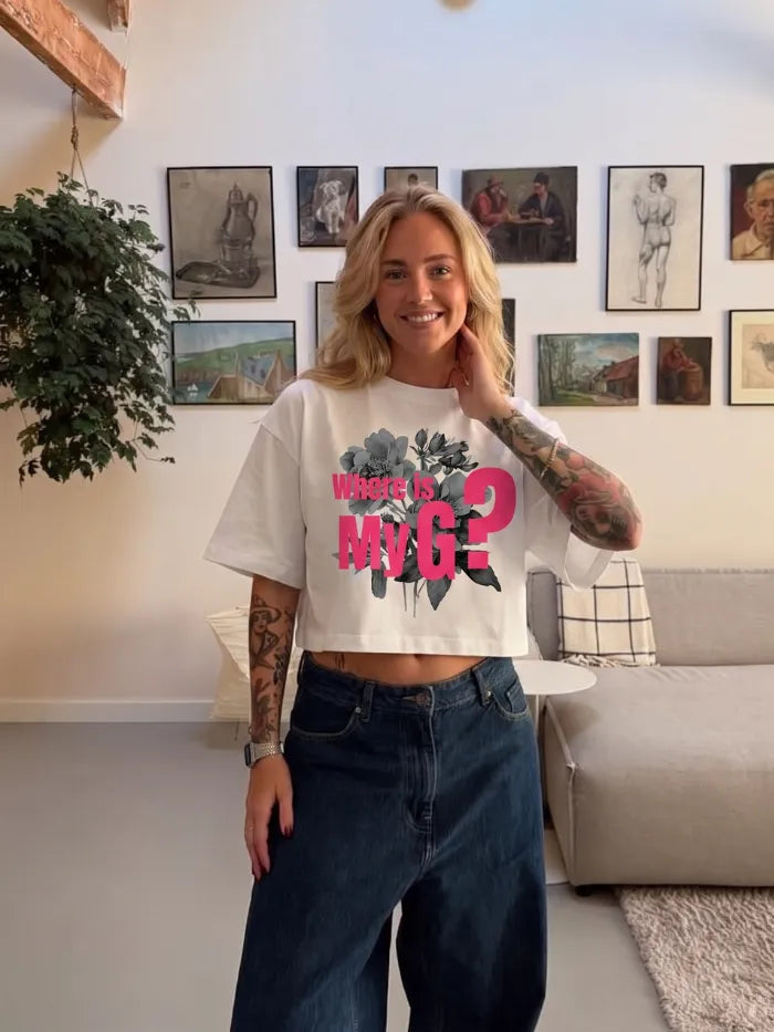 My G – T-Shirt Cropped Donna 180gr Cotone Pesante | Made in Italy | Horda Brand Horda Brand Streetwear