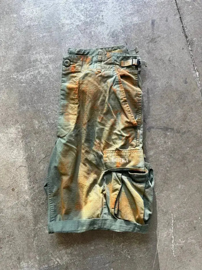 Cargo Shorts Green Whased Brush Horda Brand