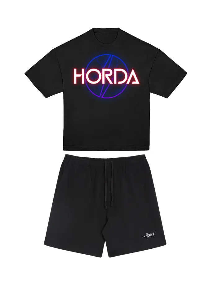 Outfit completo T-shirt Y2K e Shorts 100% Cotone Horda Brand Streetwear