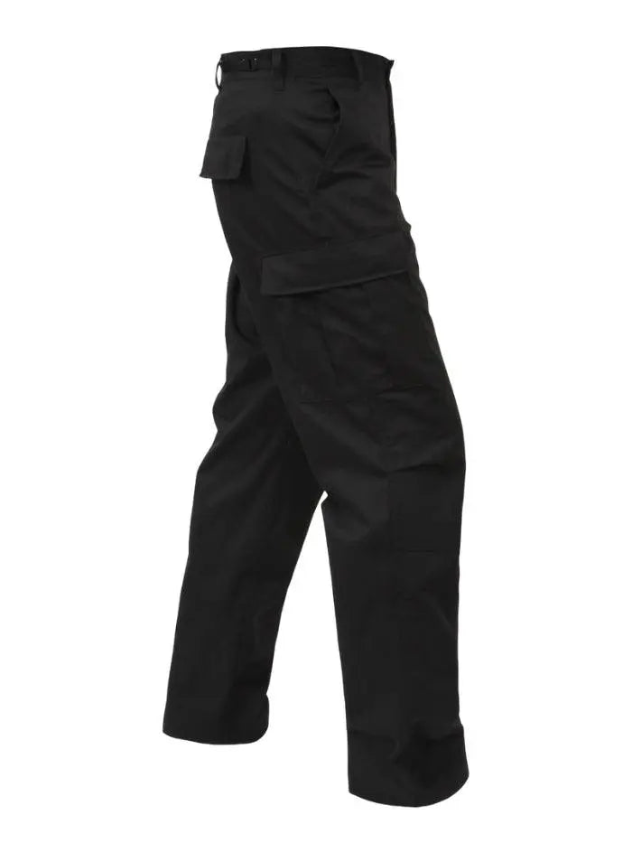 Pantalone Cargo Nero in 100% Cotone Ripstop Baggy Fit - Horda Brand Streetwear