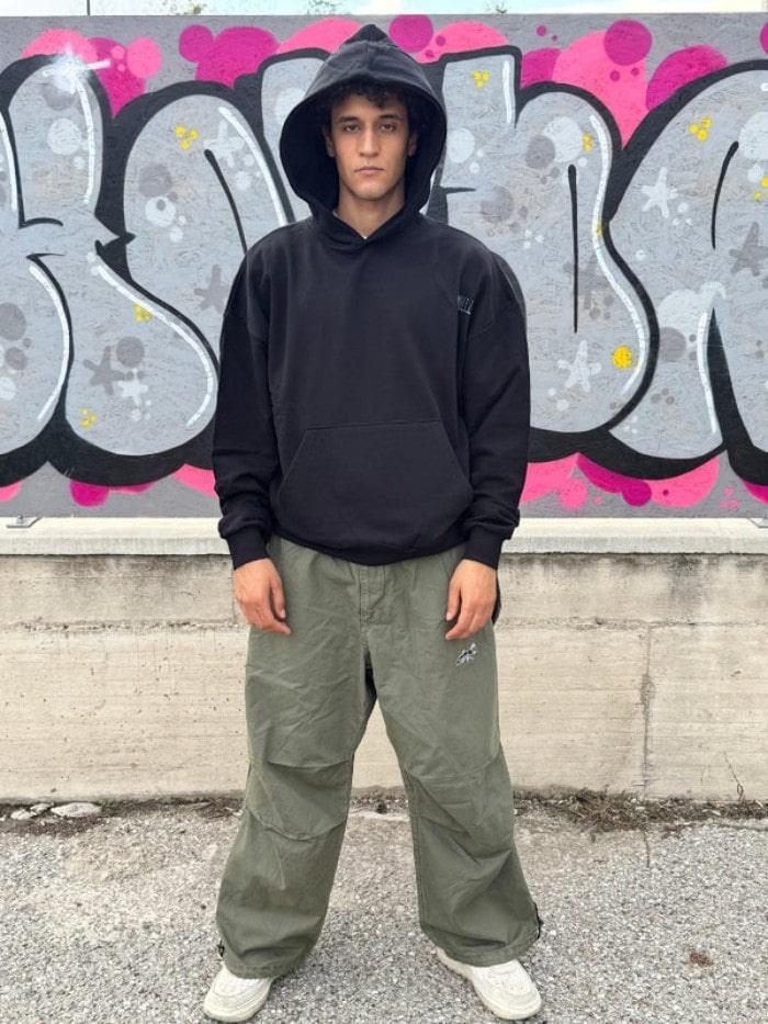 Pantalone Baggy verde militare 100% cotone - Horda Brand Streetwear