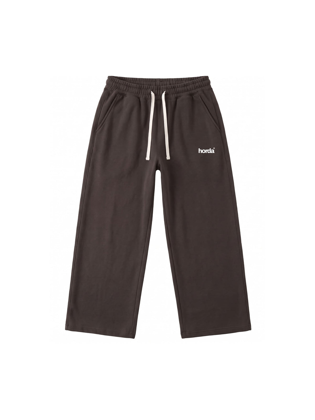 Pantalone Tuta Felpato Color Moro Gamba Dritta a Palazzo