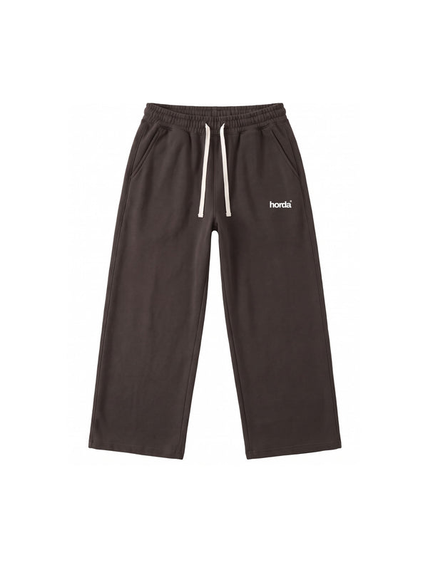 Pantalone Tuta Felpato Color Moro Gamba Dritta a Palazzo