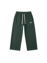 Pantalone Tuta Felpato Verde Foresta Gamba Dritta a Palazzo