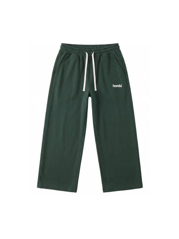 Pantalone Tuta Felpato Verde Foresta Gamba Dritta a Palazzo
