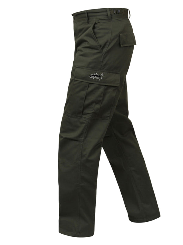 Pantalone Verde Militare in 100% Cotone Ripstop Baggy Fit