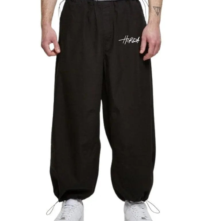 Pantaloni Paracadutista nero 100% cotone - Horda Brand Streetwear