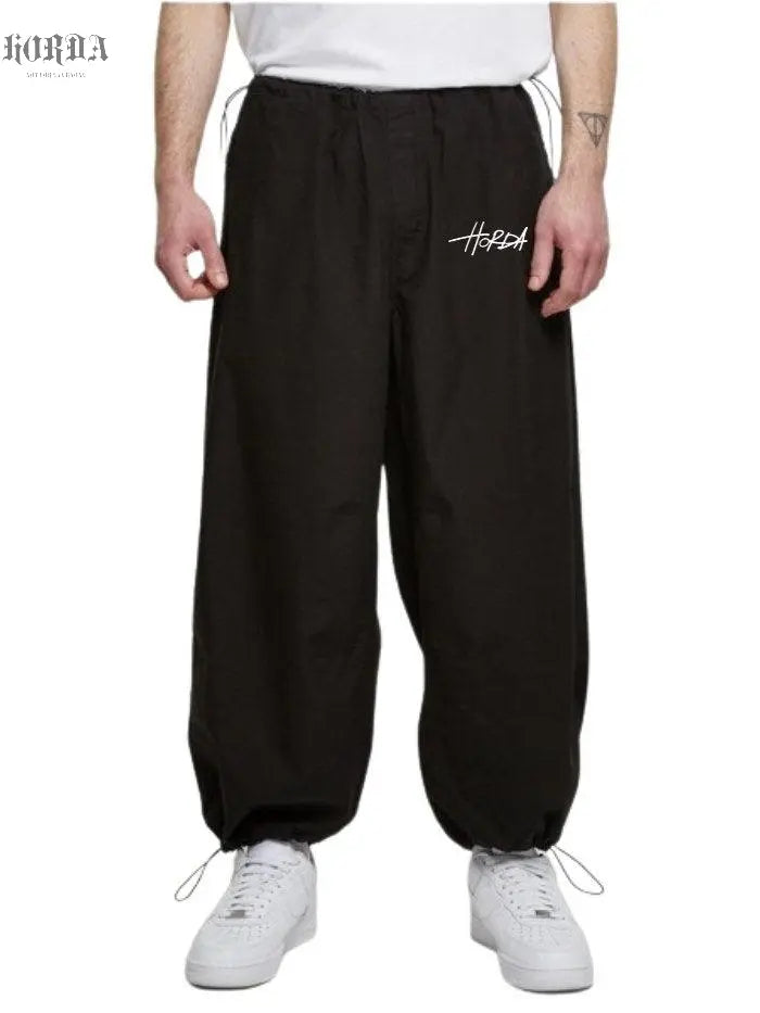 Pantaloni Paracadutista nero 100% cotone - Horda Brand Streetwear
