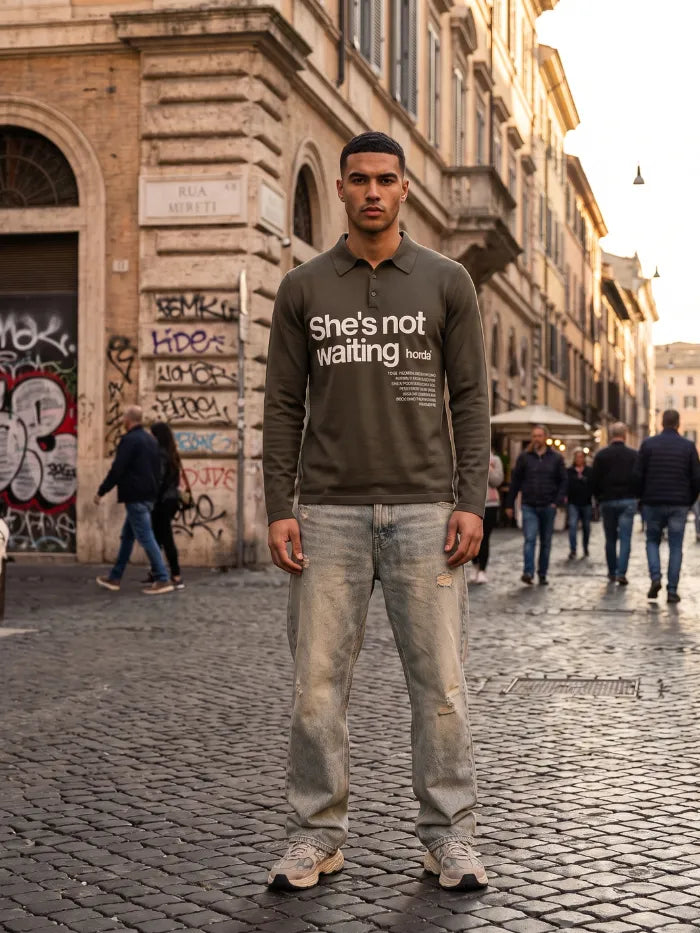 Polo Camo Green 180g Fine Piqué Cotone Made in Italy | Horda Horda