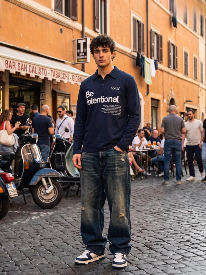 Polo Navy 180g Piqué Cotone Made in Italy | Horda Horda