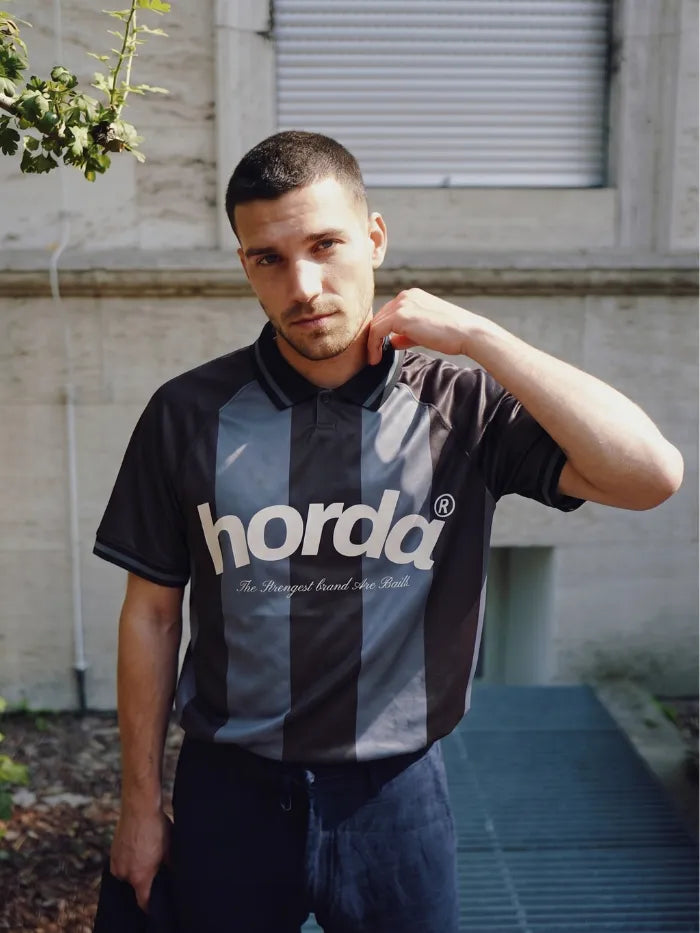 Polo Horda Calcio Style Mesh Riciclato Dark Grey Horda Brand Streetwear