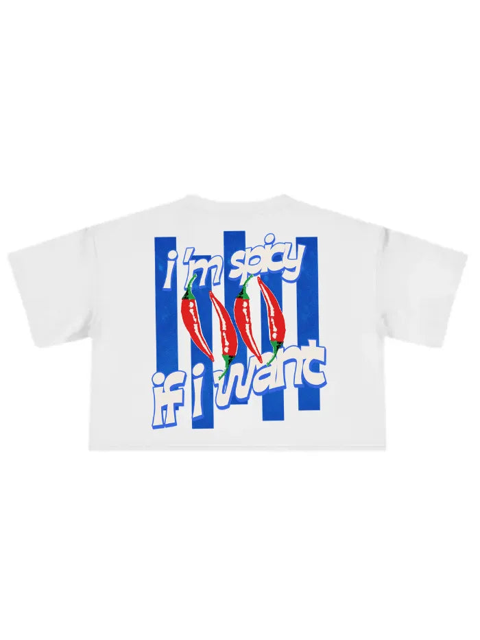 Spicy – T-Shirt Cropped Donna 180gr Cotone Pesante | Made in Italy Horda