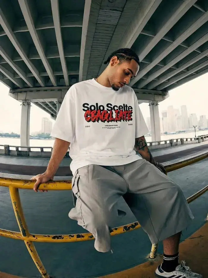 T-Shirt Bad Chose Bianca 200gr Oversize Cotone Made Italy Horda Brand