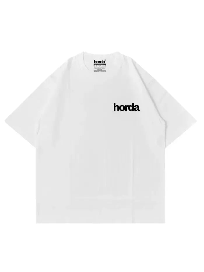 T-Shirt Bianca 200gr Oversize Boxy Fit Cotone Made in Italy - Midle Horda Brand