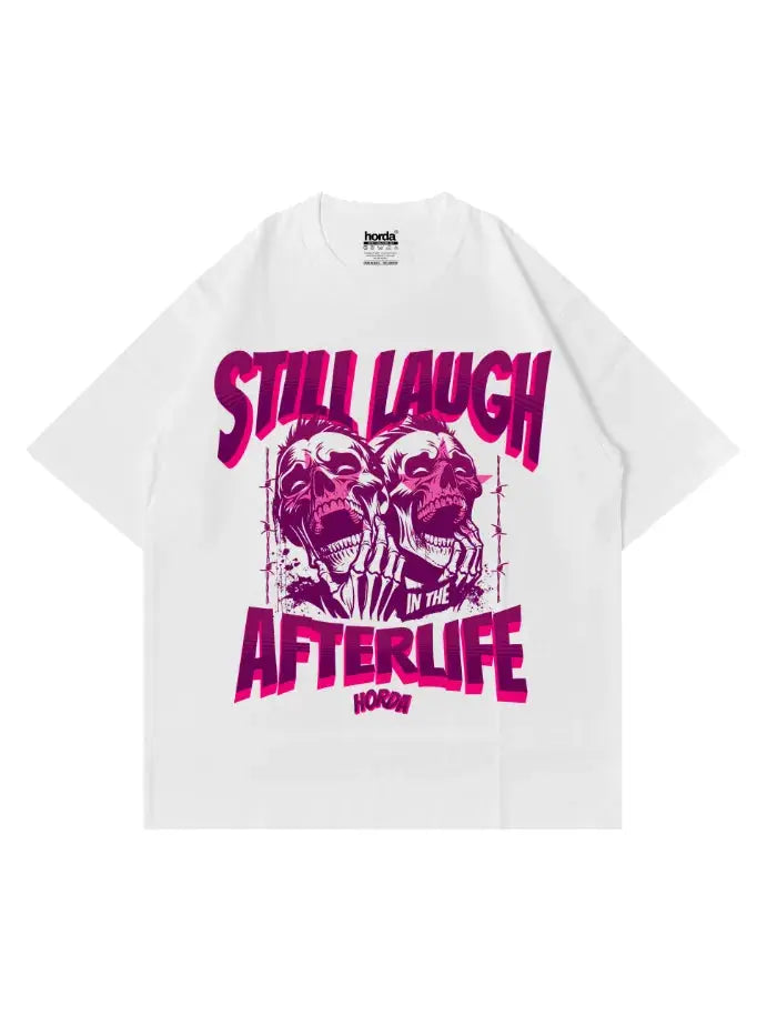 T-Shirt Bianca 220gr Oversize Cotone Made Italy AfterLife Horda Brand