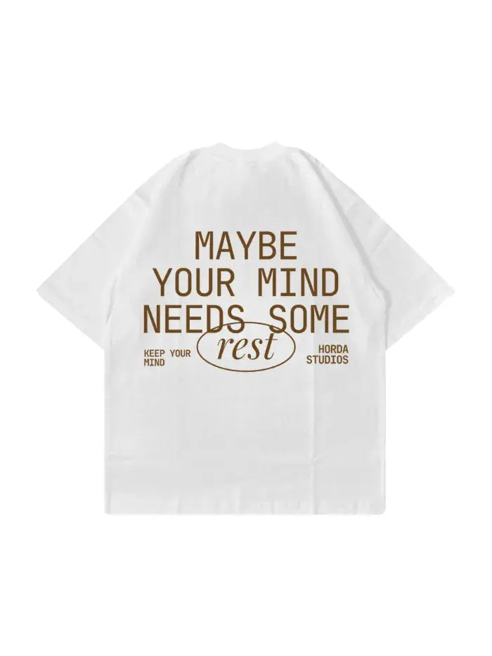 T-Shirt Bianca Rest Boxy Fit 100% Cotone Horda Brand