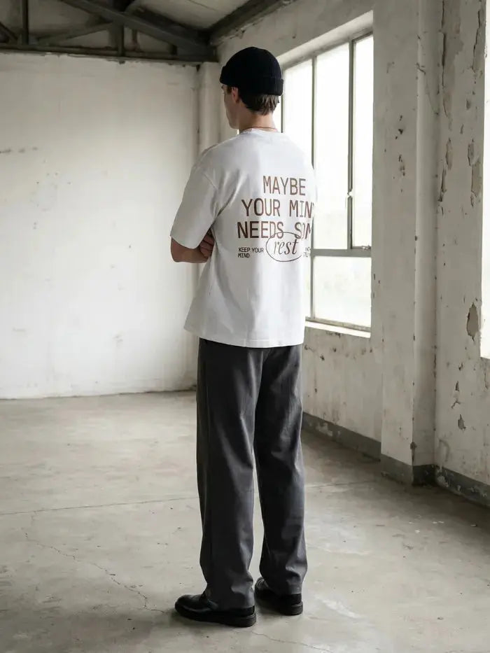 T-Shirt Bianca Rest Boxy Fit 100% Cotone Horda Brand