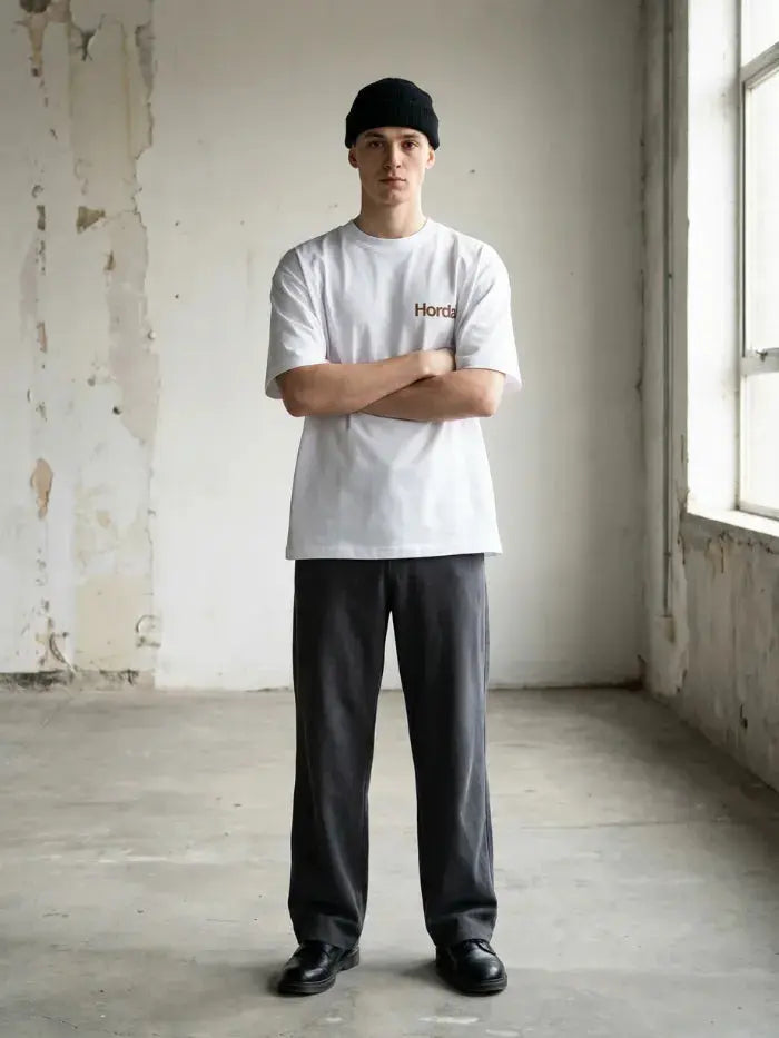 T-Shirt Bianca Rest Boxy Fit 100% Cotone Horda Brand