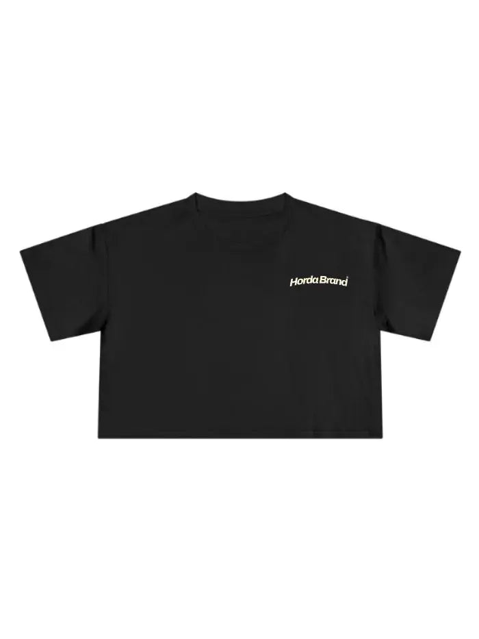 T-Shirt Cropped Basic Nera Donna 100% Cotone – Made in Italy Horda Brand Streetwear