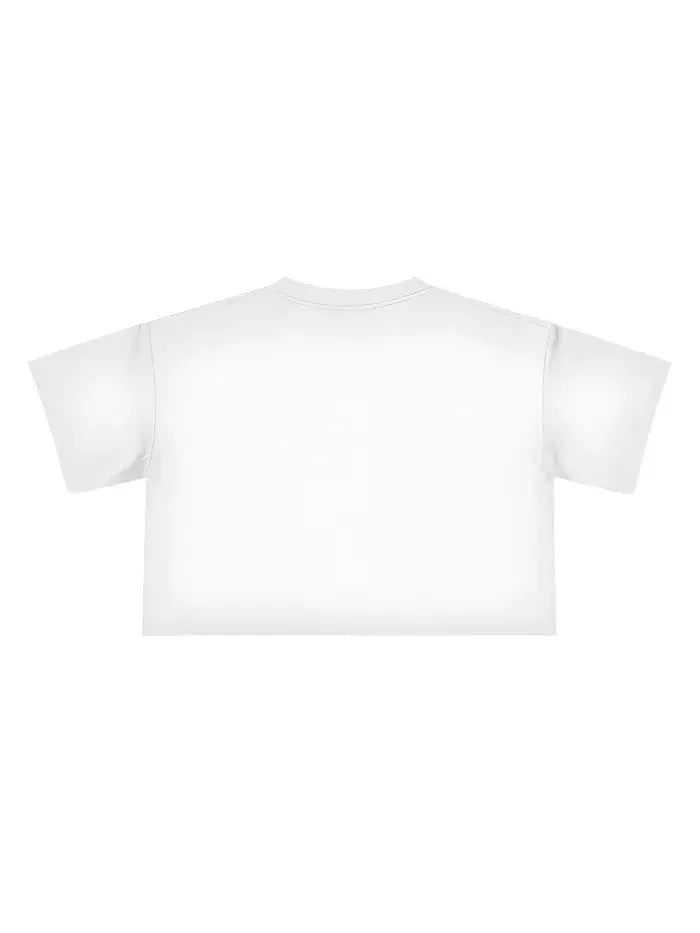 T-Shirt Donna Cropped Basic Bianca Cotone Italiano 100% Horda Brand Streetwear