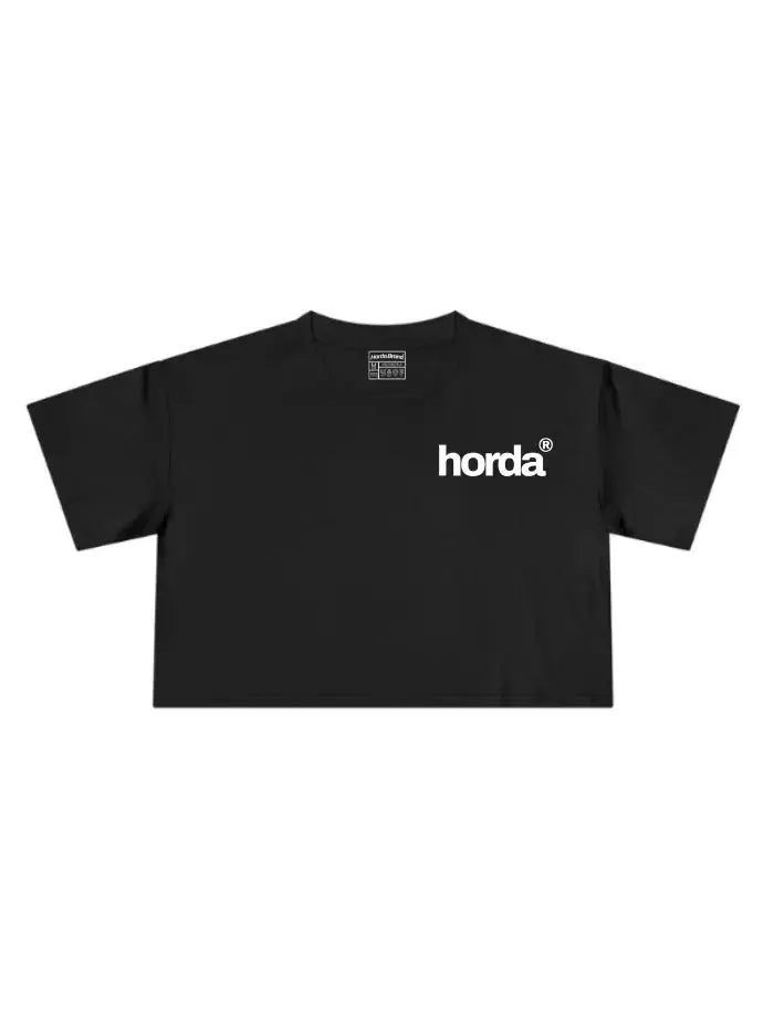 T-Shirt Donna Human Case Boxy Fit Cropped 100% Cotone Made in Italy Horda Brand