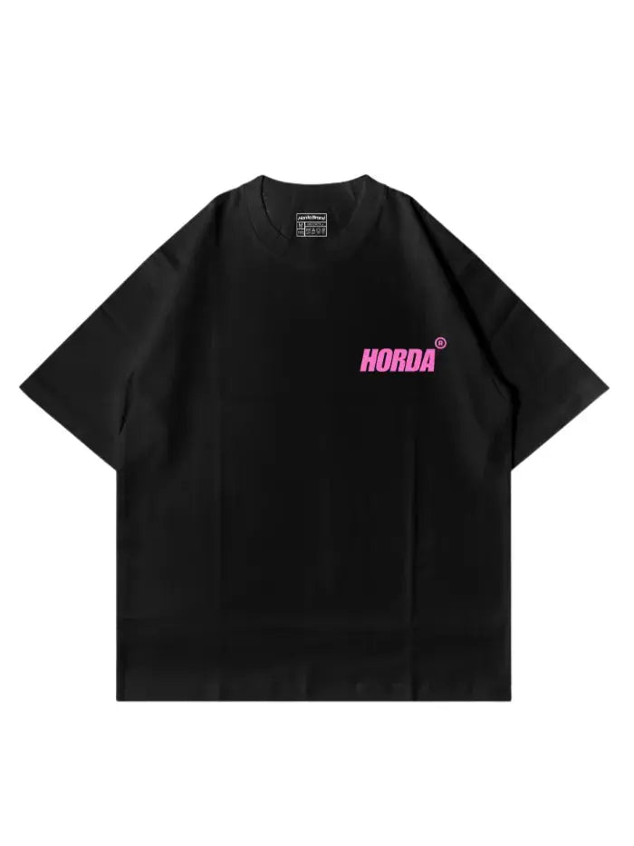 T-Shirt Nera 100% Cotone Made in Italy Don't Look Horda Brand