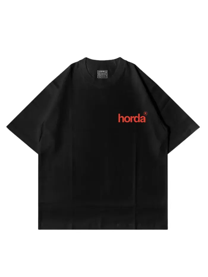 T-Shirt Nera 100% Cotone Made in Italy Save Me Horda Brand