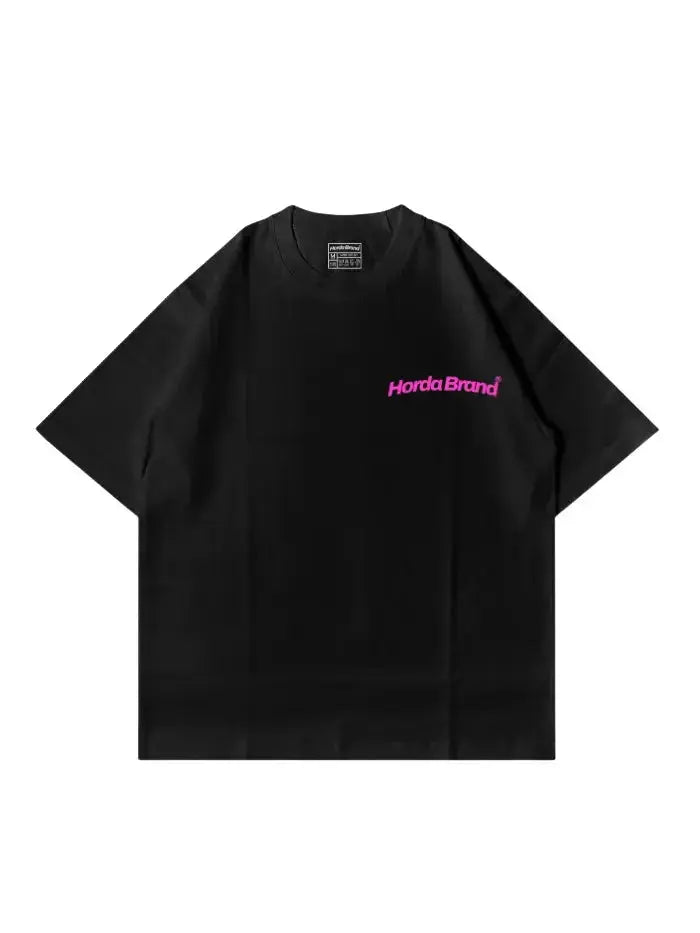 T-Shirt Nera Boxy Fit Oversize 100% Cotone Made in Italy Never Had Horda Brand