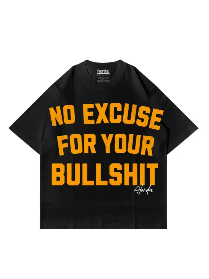 T-Shirt No Time Nera 200gr Oversize Cotone Made in Italy Horda Brand