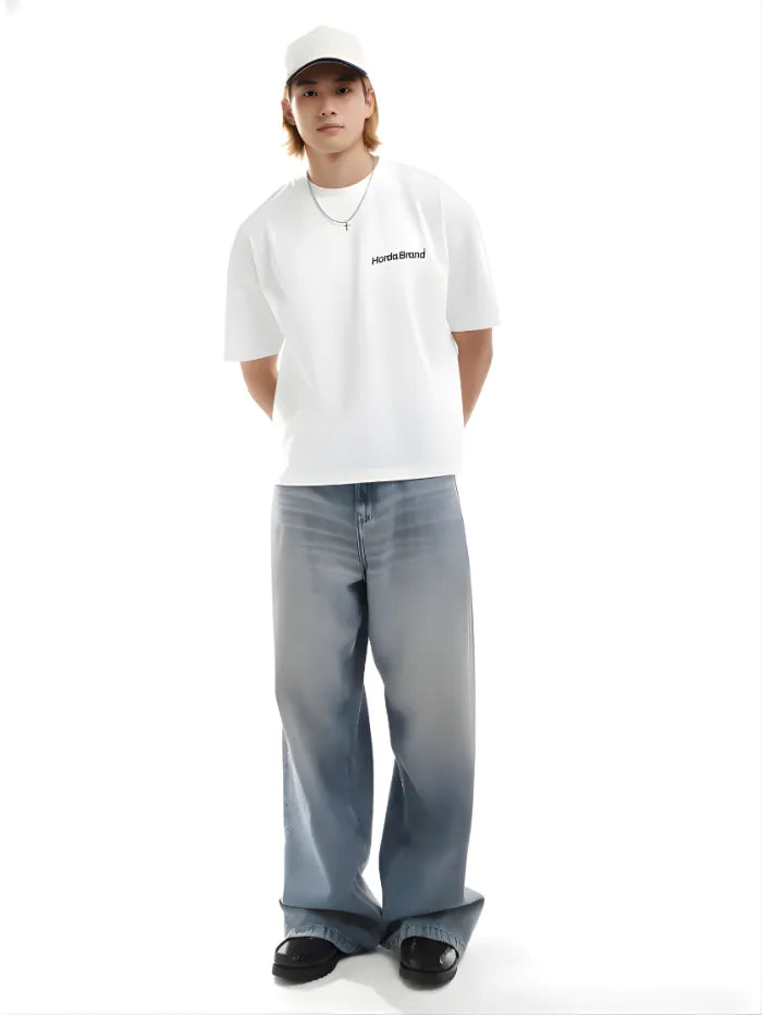 T-Shirt Bianca Boxy Fit 200g Made in Italy