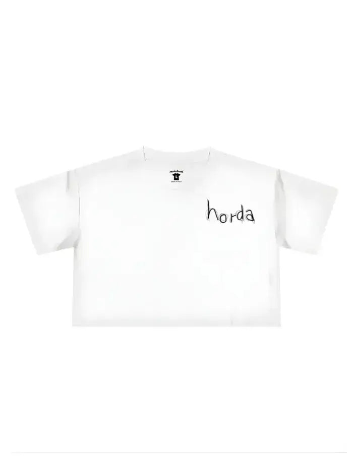 T-Shirt Donna Cropped 200gsm Made in Italy Life Horda Brand