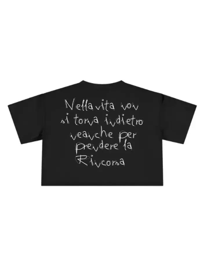 T-Shirt Donna Cropped 200gsm Made in Italy Life Horda Brand