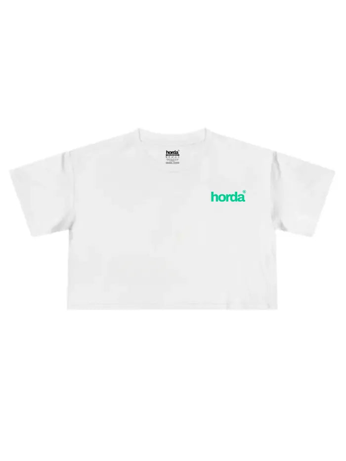T-Shirt Donna Cropped Fit Bianca - Vibes | 100% Cotone Horda Brand Streetwear