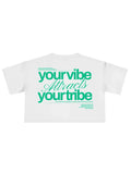T-Shirt Donna Cropped Fit Bianca - Vibes | 100% Cotone Horda Brand Streetwear