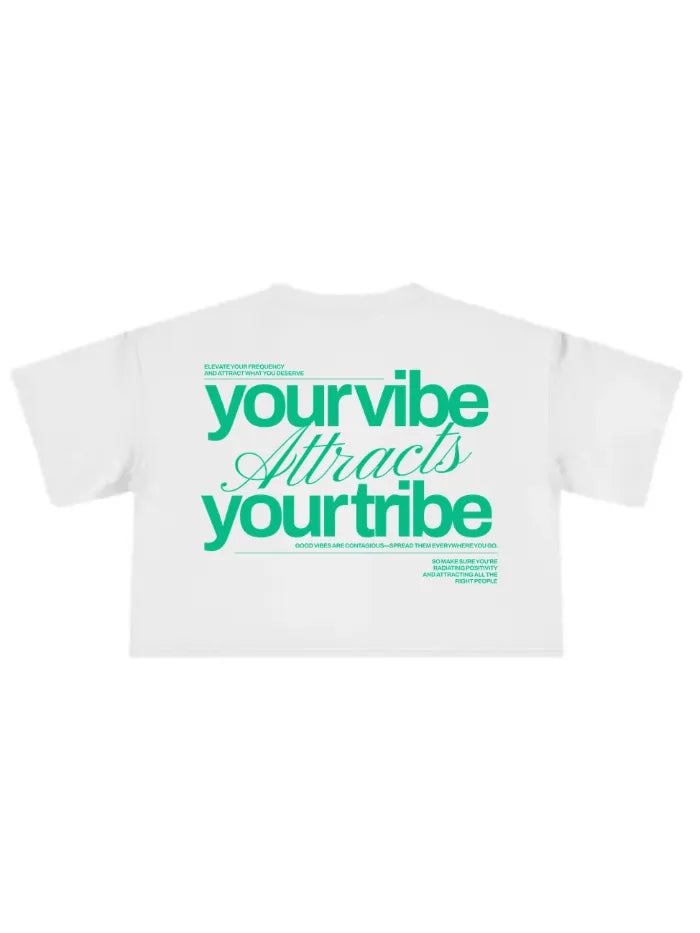 T-Shirt Donna Cropped Fit Bianca - Vibes | 100% Cotone Horda Brand Streetwear