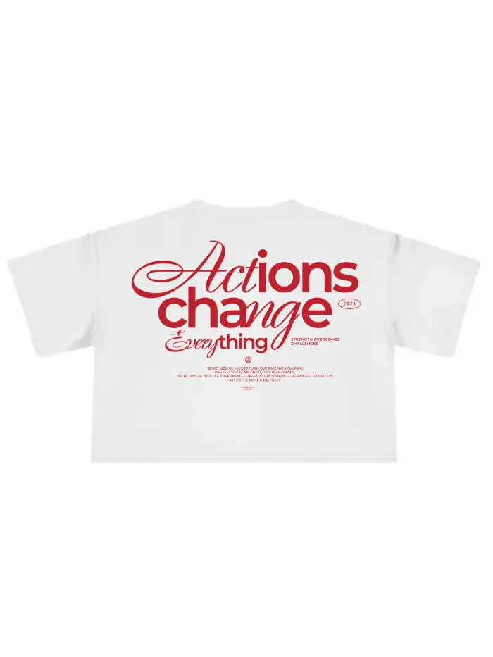 T-Shirt Donna Cropped Fit Bianca - Change | 100% Cotone Horda Brand Streetwear