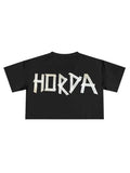 T-Shirt Donna Cropped Fit Nera Scotch | 100% Cotone Horda Brand Streetwear