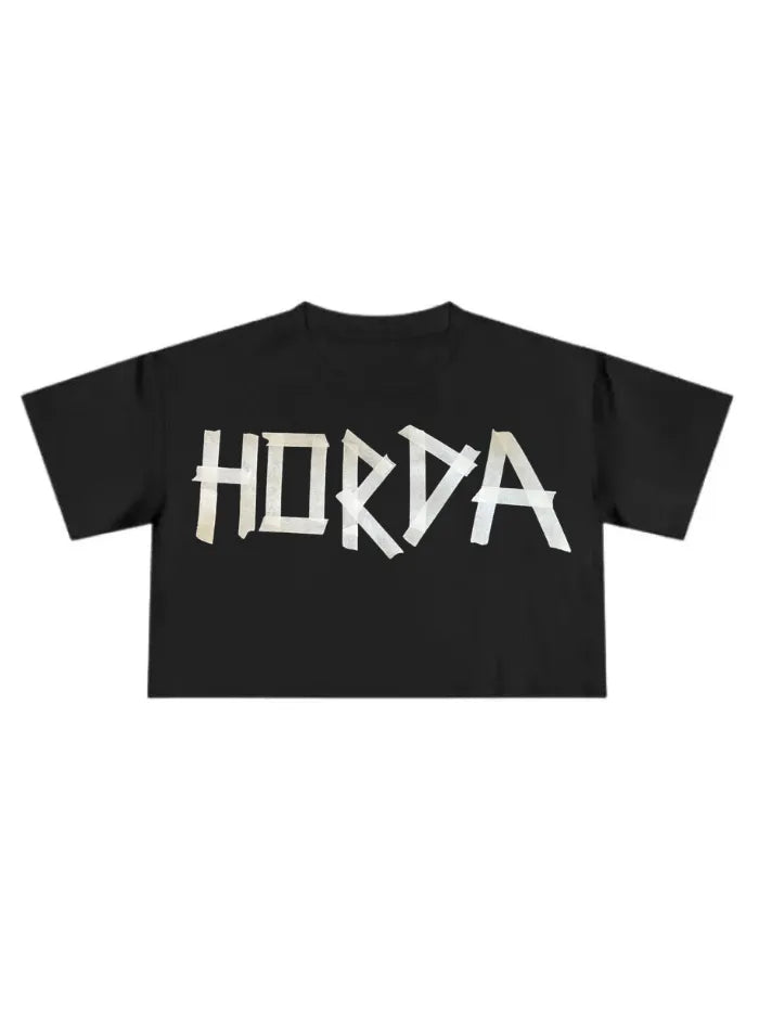 T-Shirt Donna Cropped Fit Nera Scotch | 100% Cotone Horda Brand Streetwear