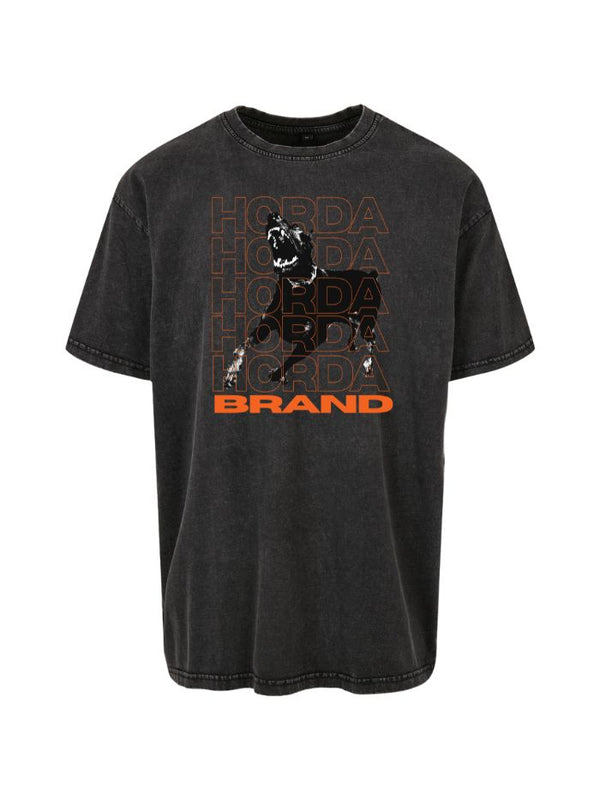 T-Shirt Horda Brand Black Whased Dobermann Arancione - Horda Brand