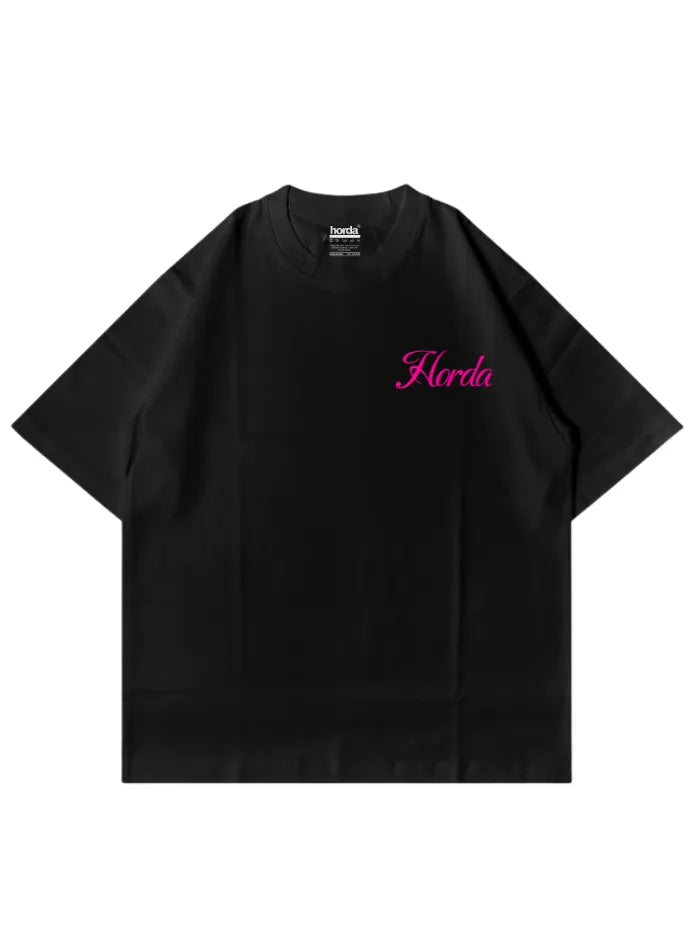 T-Shirt Nera 100% Cotone - Homeless - Made in Italy Horda Brand