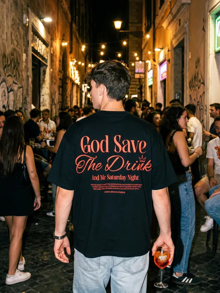 T-Shirt Nera 100% Cotone Made in Italy Save Me Horda Brand