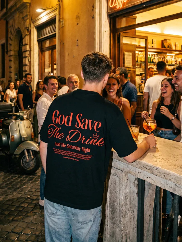 T-Shirt Nera 100% Cotone Made in Italy Save Me Horda Brand